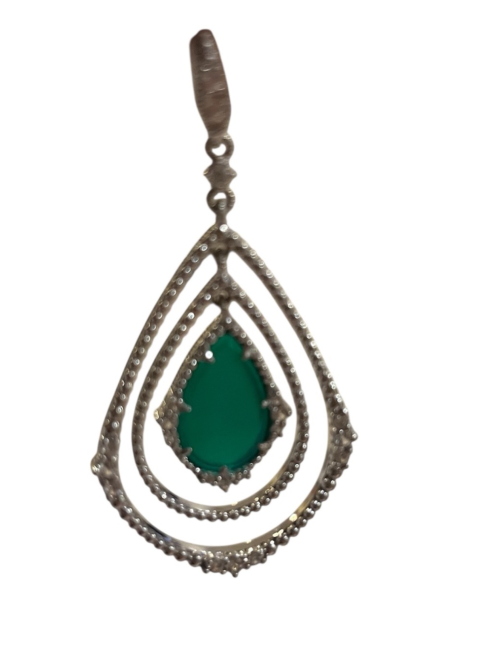 Judith Ripka SINGLE Sterling Silver, 18k, Chalcedony & White Saphire Earring